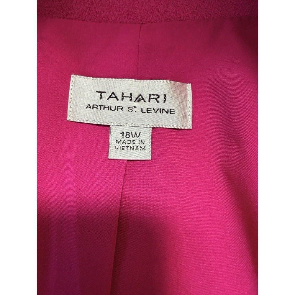 NEW $349 Tahari ASL Skirt Suit Womens Sz 18W 2 Pc Set Pink Belted Blazer Midi - Picture 13 of 16